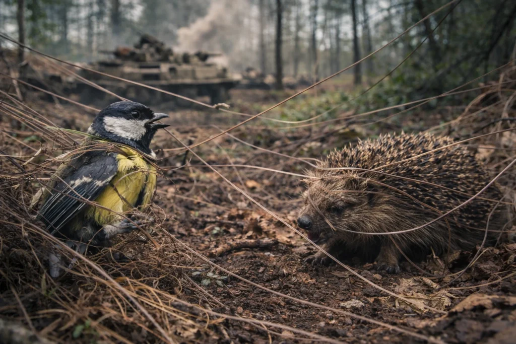 abandoned drone fiber optics harming wildlife